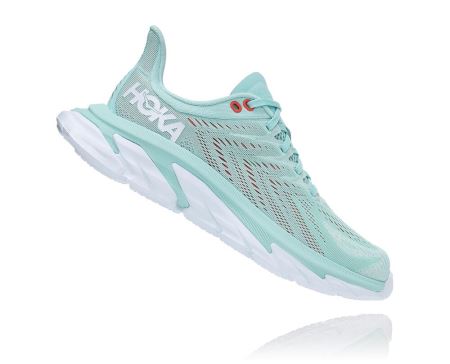 Hoka One One Clifton Edge - Tenis Corrida Estrada Mulher Azuis / Branco | PT-ZaUwa0g